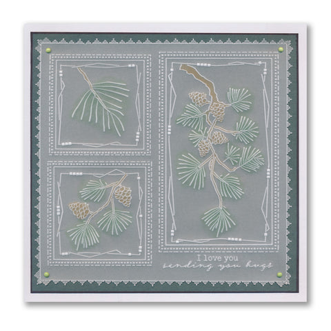 Barbara's SHAC Scots Pine Floral Panels A5 Square Groovi Plate