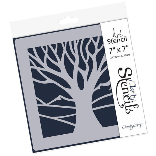 Panoramic Aperture - One Tree 7" x 7" Stencil