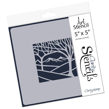 Panoramic Aperture - Two Trees 5" x 5" Stencil