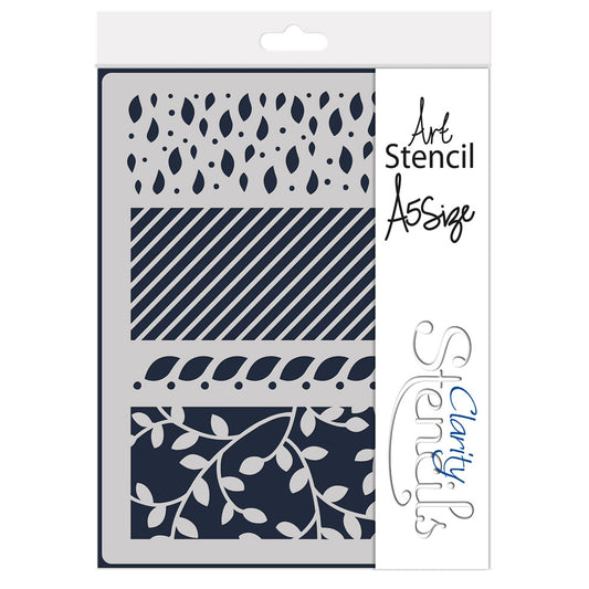 Leafy Decorative Panel A5 Stencil