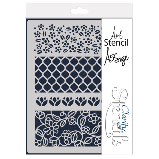 Floral Decorative Panel A5 Stencil