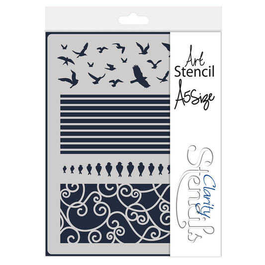 Birds Decorative Panel A5 Stencil