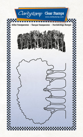 Grove Trees Outline A6 Stamp & Mask Set