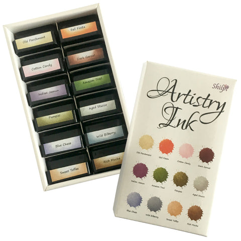 Artistry Ink Mini Ink Pads - Old Parchment Collection (Box of 12)