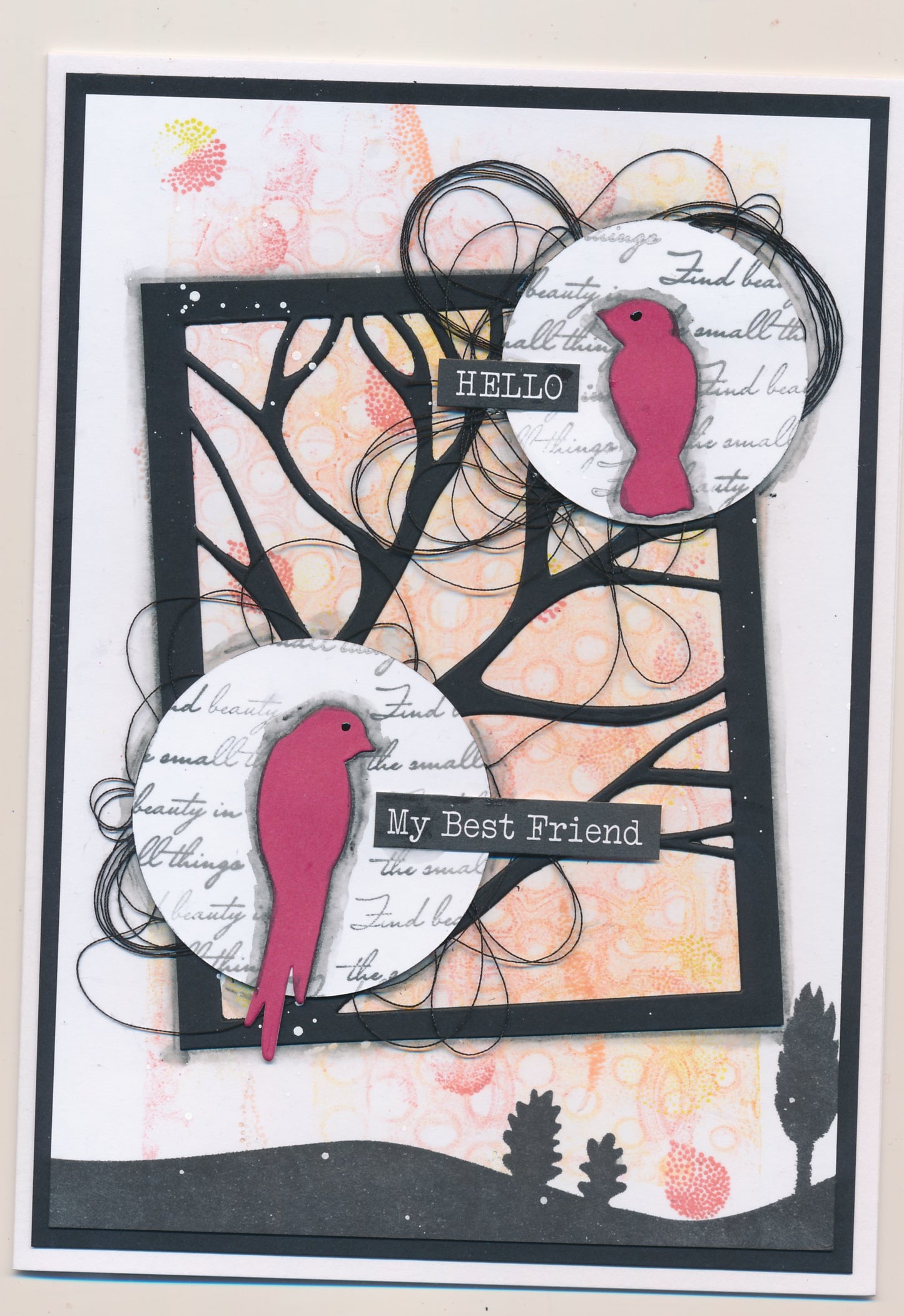 Woodland Aperture With 5 Birds Two Way Overlay Clarity Fresh Cut Die