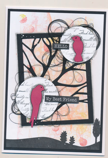 Woodland Aperture With 5 Birds Two Way Overlay Clarity Fresh Cut Die