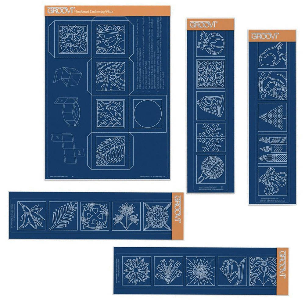 Christmas Cube Box Tem-plate A4 & Border Groovi Collection