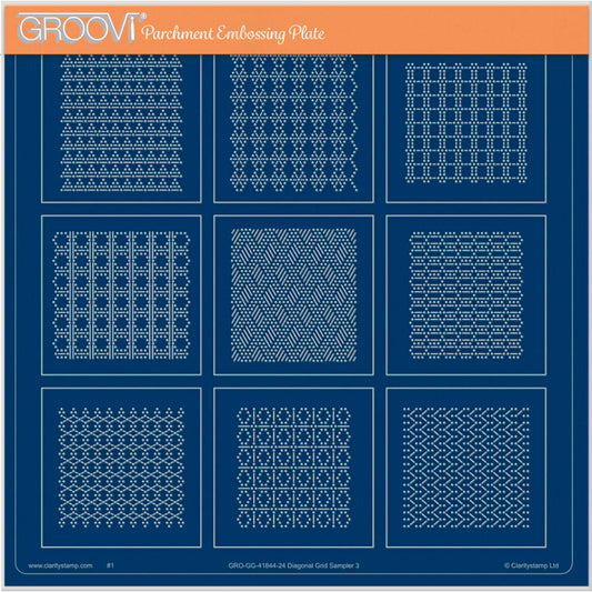 Josie's Diagonal Embossed Patterns 3 A4 Square Groovi Plate