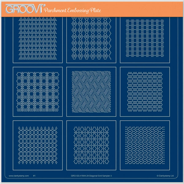 Josie's Diagonal Embossed Patterns 3 A4 Square Groovi Plate – Claritystamp