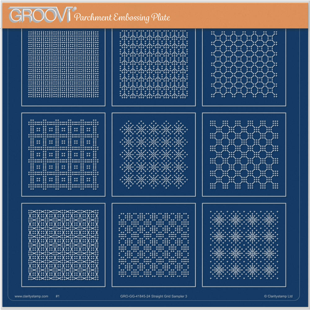 Josie's Straight Embossed Patterns 3 A4 Square Groovi Plate