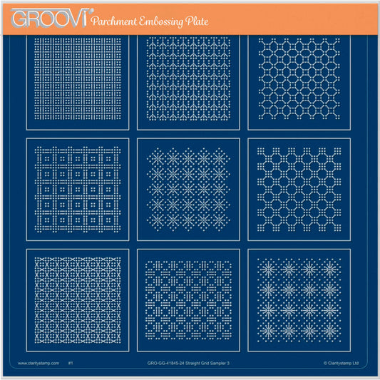 Josie's Straight Embossed Patterns 3 A4 Square Groovi Plate