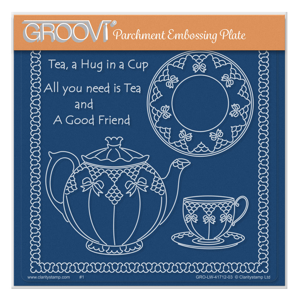 Linda's All You Need Is Tea A5 Square Groovi Plate