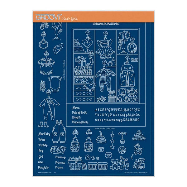 Clarity Stamps - Plaque Groovi Linda It's A Wrap! Partie 3 Motif Colibri Magnolia A4