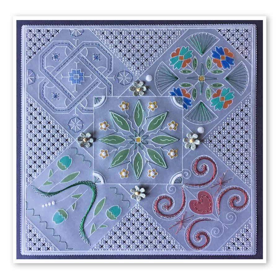 Embroidery Sampler A4 Square Groovi Plate