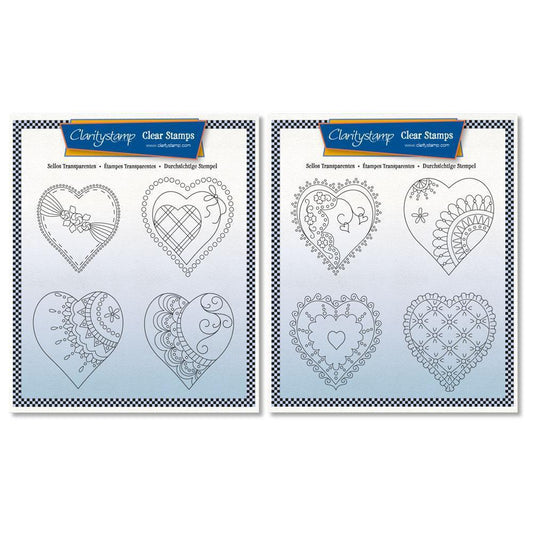 Linda's King & Queen of Hearts - A5 Square Stamp & Mask Collection