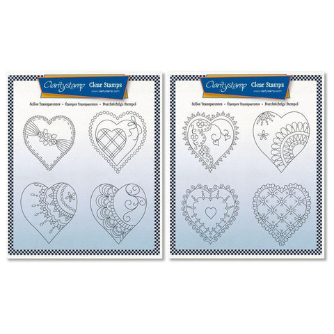 Linda's King & Queen of Hearts - A5 Square Stamp & Mask Collection