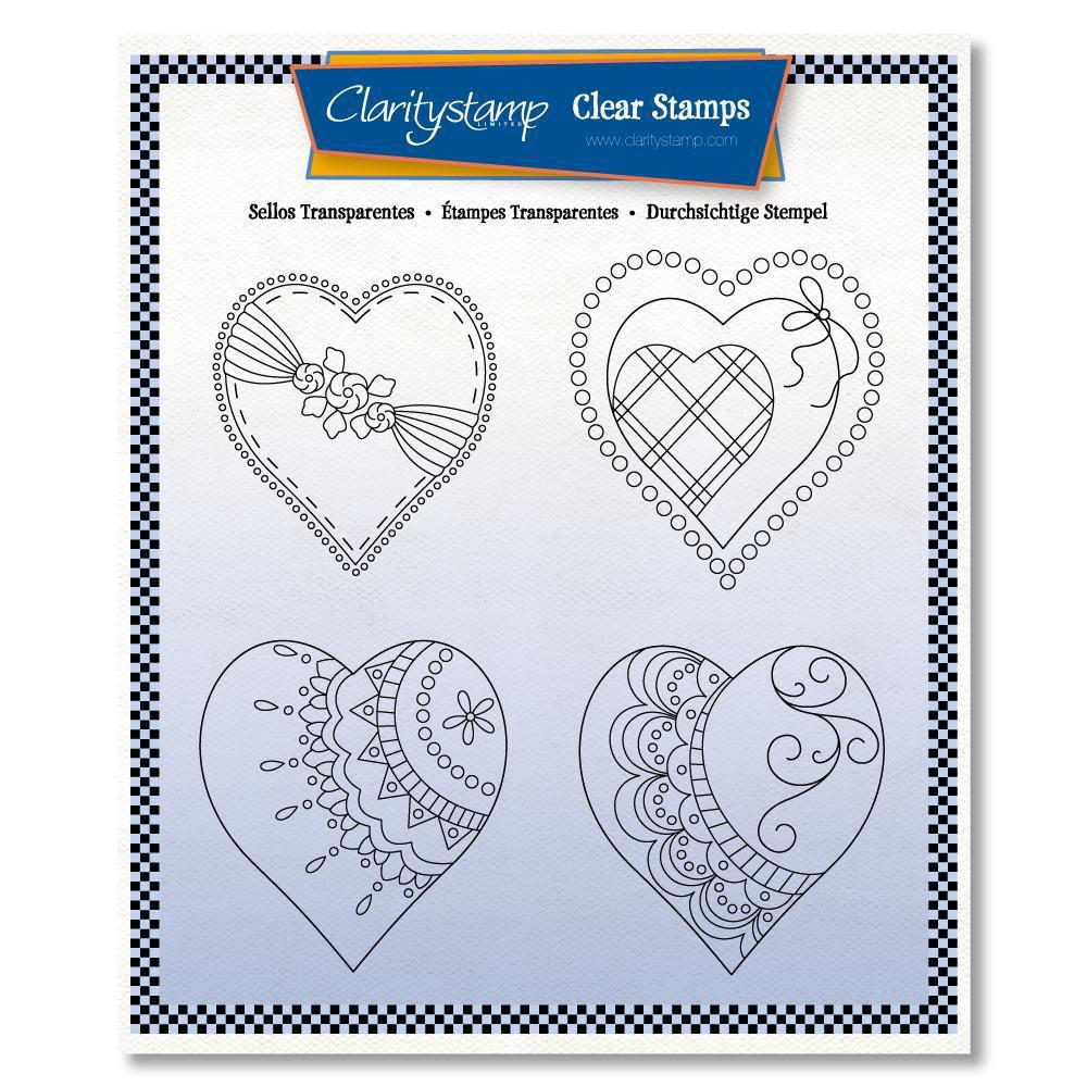 Linda's King of Hearts A5 Square Stamp & Mask Set