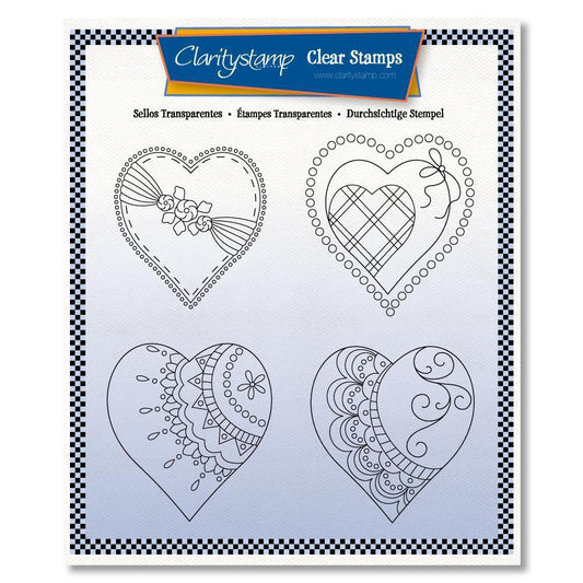 Linda's King of Hearts A5 Square Stamp & Mask Set