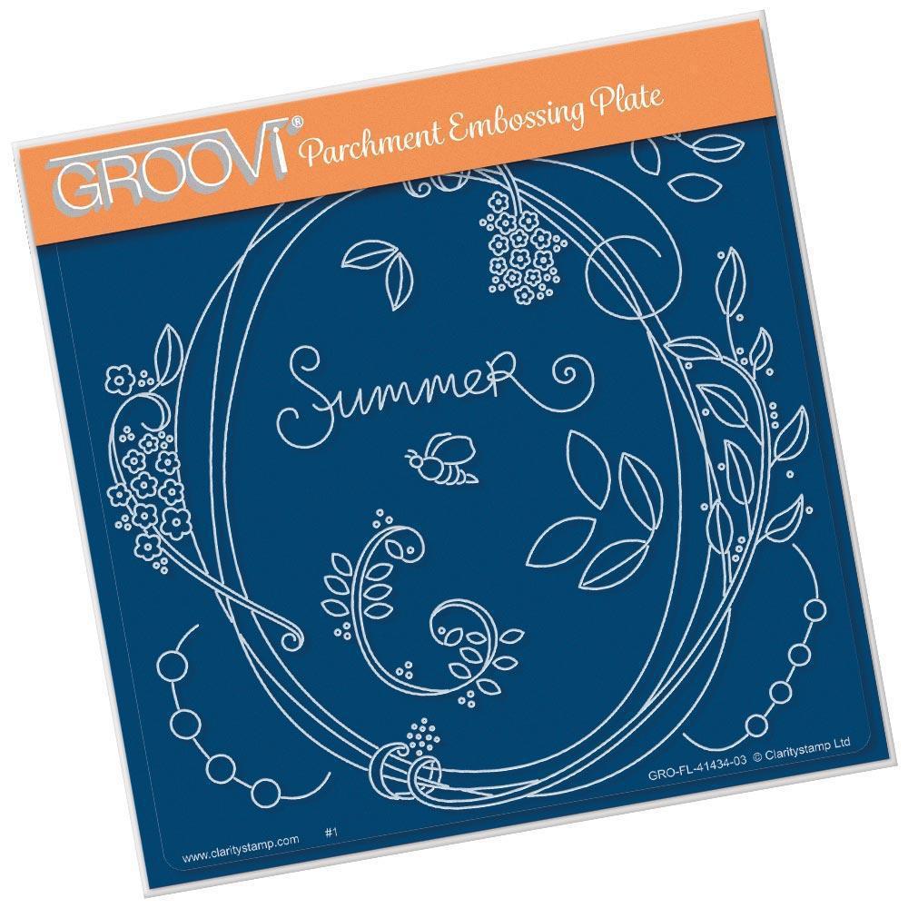 Entwined Summer Oval Wreath A5 Square Groovi Plate