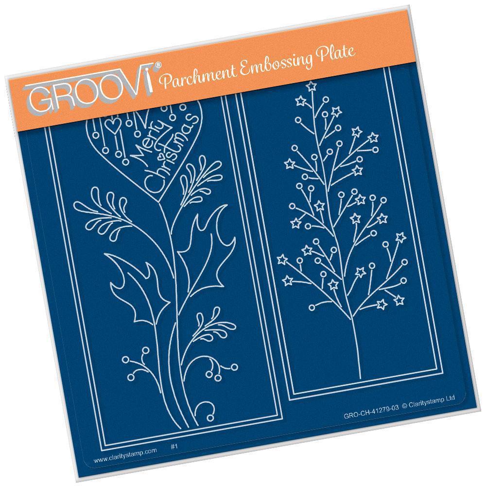 Tina's Merry Christmas Panels A5 Square Groovi Plate