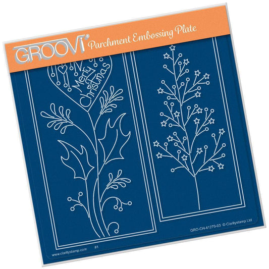 Tina's Merry Christmas Panels A5 Square Groovi Plate