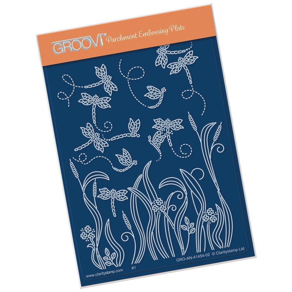Dragonflies & Reeds A6 Groovi Plate