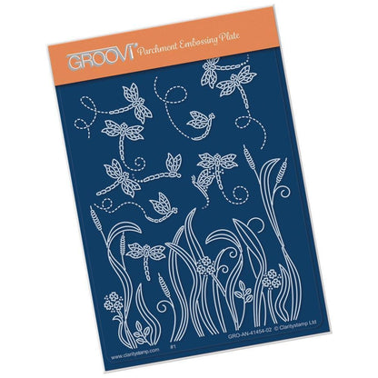 Dragonflies & Reeds A6 Groovi Plate