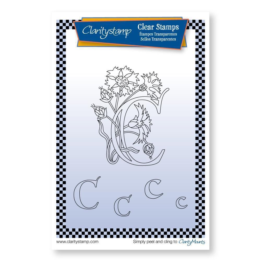 Floral Alphabet - Letter C - A6 Square Stamp Set