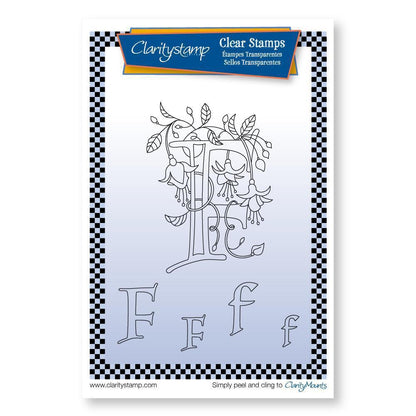 Floral Alphabet - Letter F - A6 Square Stamp Set