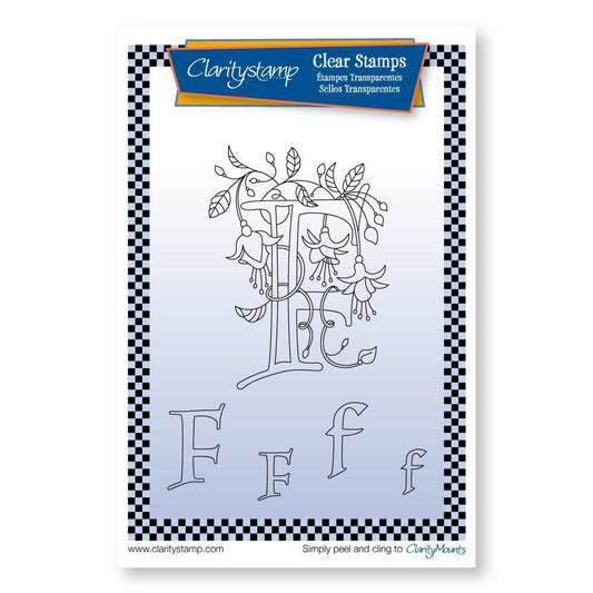 Floral Alphabet - Letter F - A6 Square Stamp Set