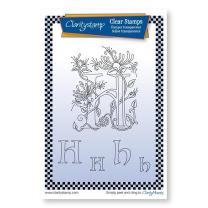 Floral Alphabet - Letter H - A6 Square Stamp Set