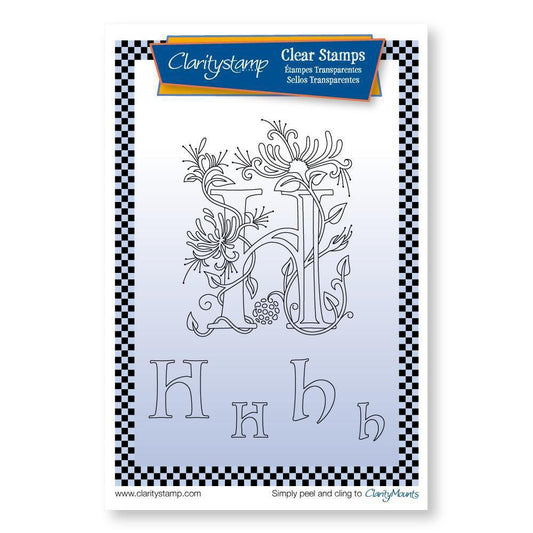 Floral Alphabet - Letter H - A6 Square Stamp Set