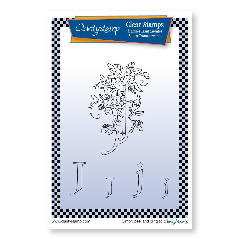 Floral Alphabet - Letter J - A6 Square Stamp Set