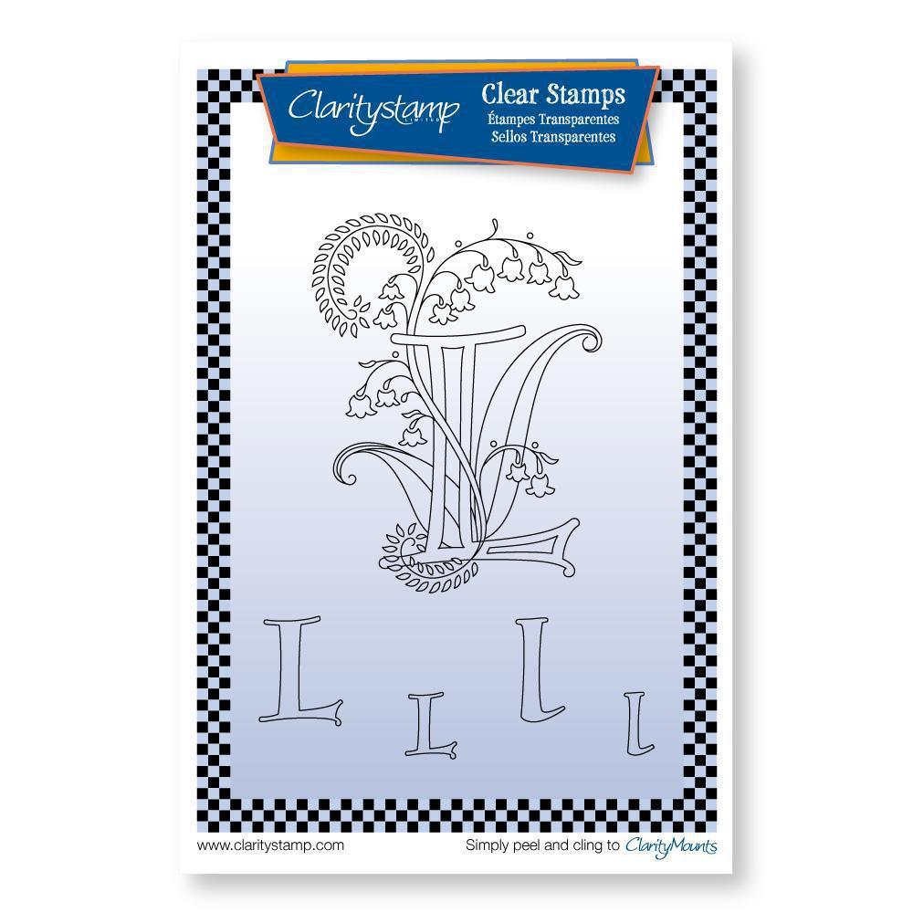 Floral Alphabet - Letter L - A6 Square Stamp Set