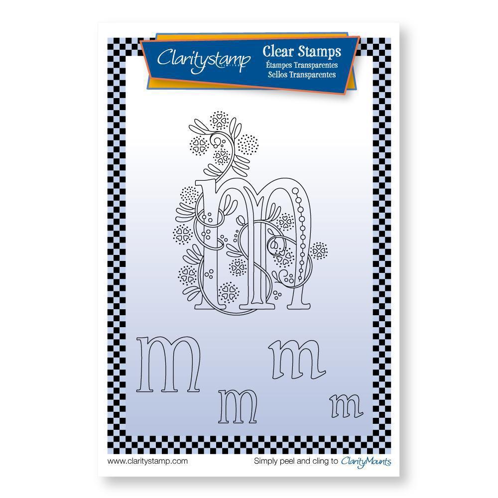 Floral Alphabet - Letter M - A6 Square Stamp Set