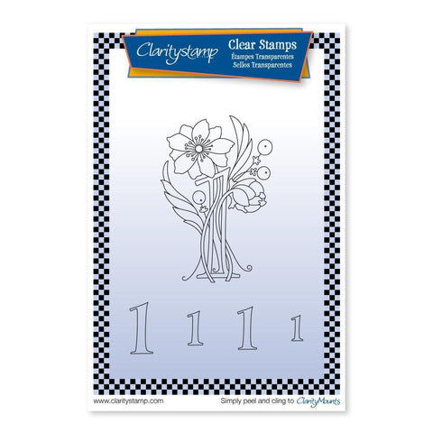 Floral Numbers - 1 - A6 Stamp Set