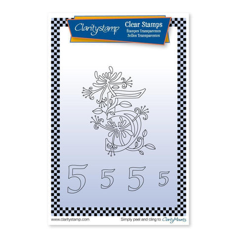 Floral Numbers - 5 - A6 Stamp Set