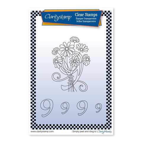 Floral Numbers - 9 - A6 Stamp Set
