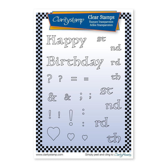 Floral Numbers - Happy Birthday A6 Square Stamp Set