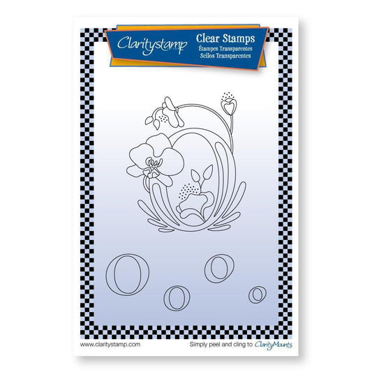 Floral Alphabet - Letter O - A6 Square Stamp Set