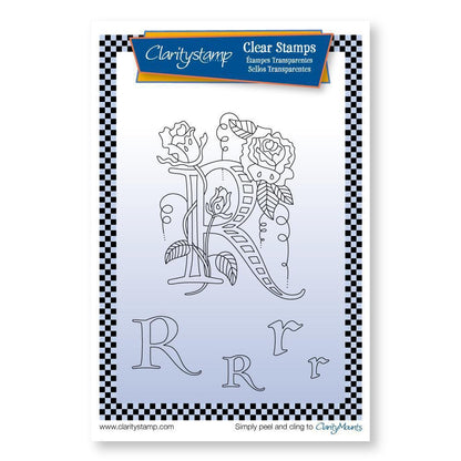 Floral Alphabet - Letter R - A6 Square Stamp Set