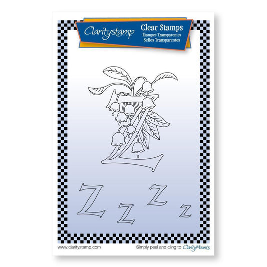 Floral Alphabet - Letter Z - A6 Square Stamp Set