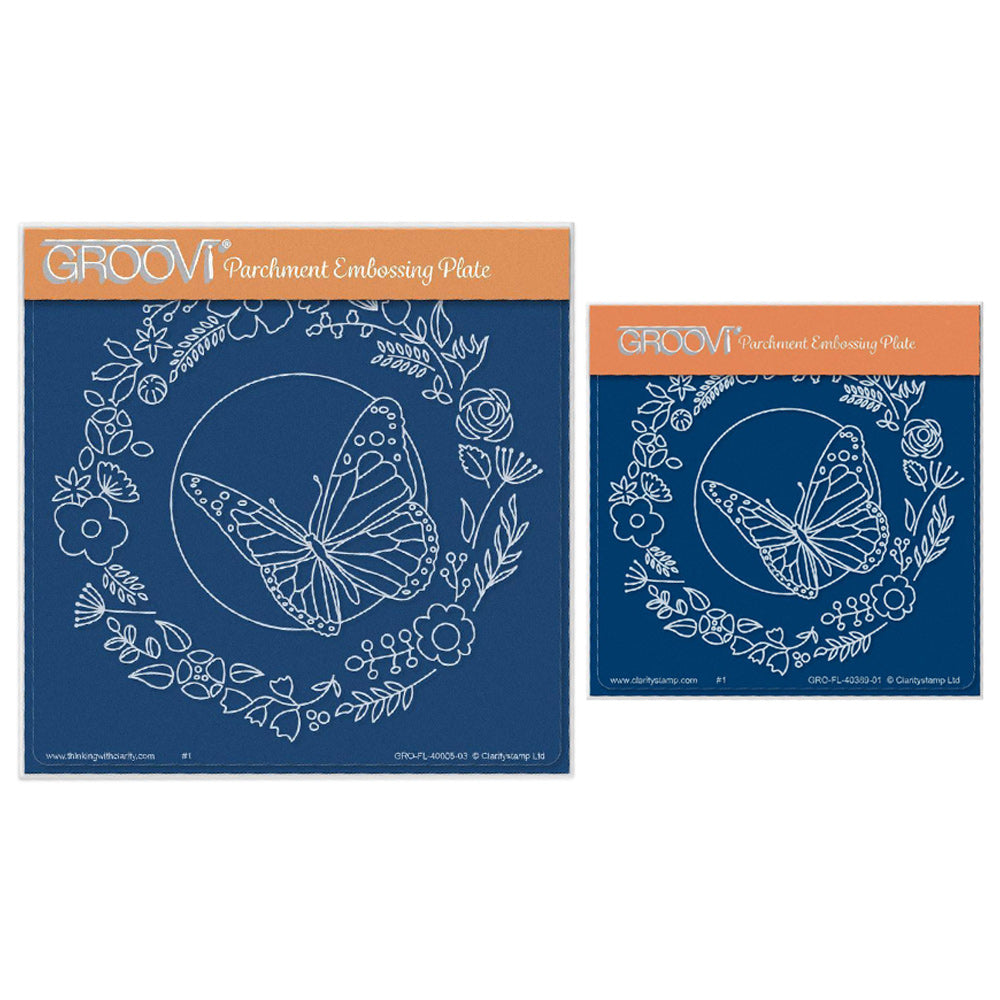 Butterfly Wreath A5 Square & A6 Square Groovi Plate