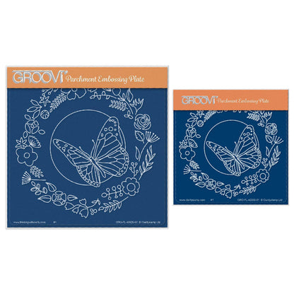 Butterfly Wreath A5 Square & A6 Square Groovi Plate