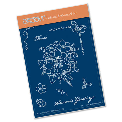 Linda's Christmas Rose A6 Groovi Plate