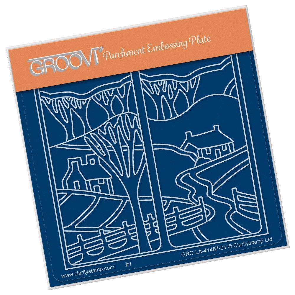 Room With a View 3 - Country Cottages A6 Square Groovi Plate