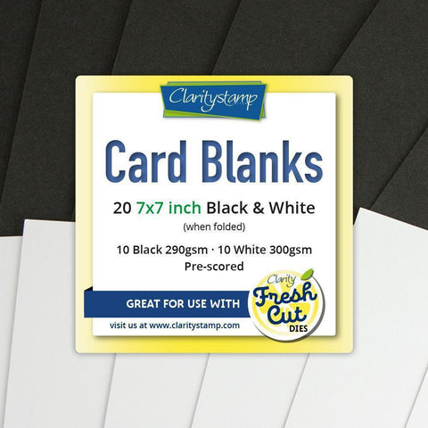 Card Blanks 7" x 7" Black & White x10 of Each