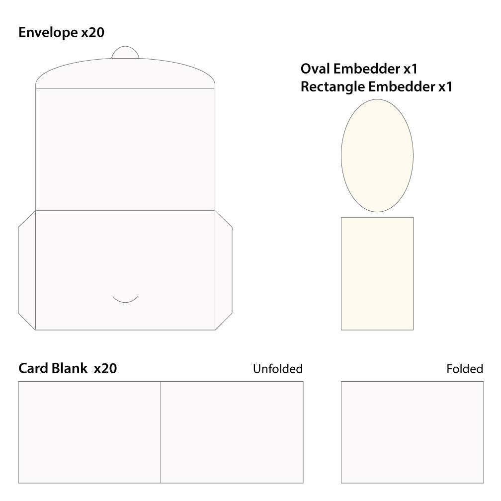 Bijou Card Blanks, Envelopes & Embedders