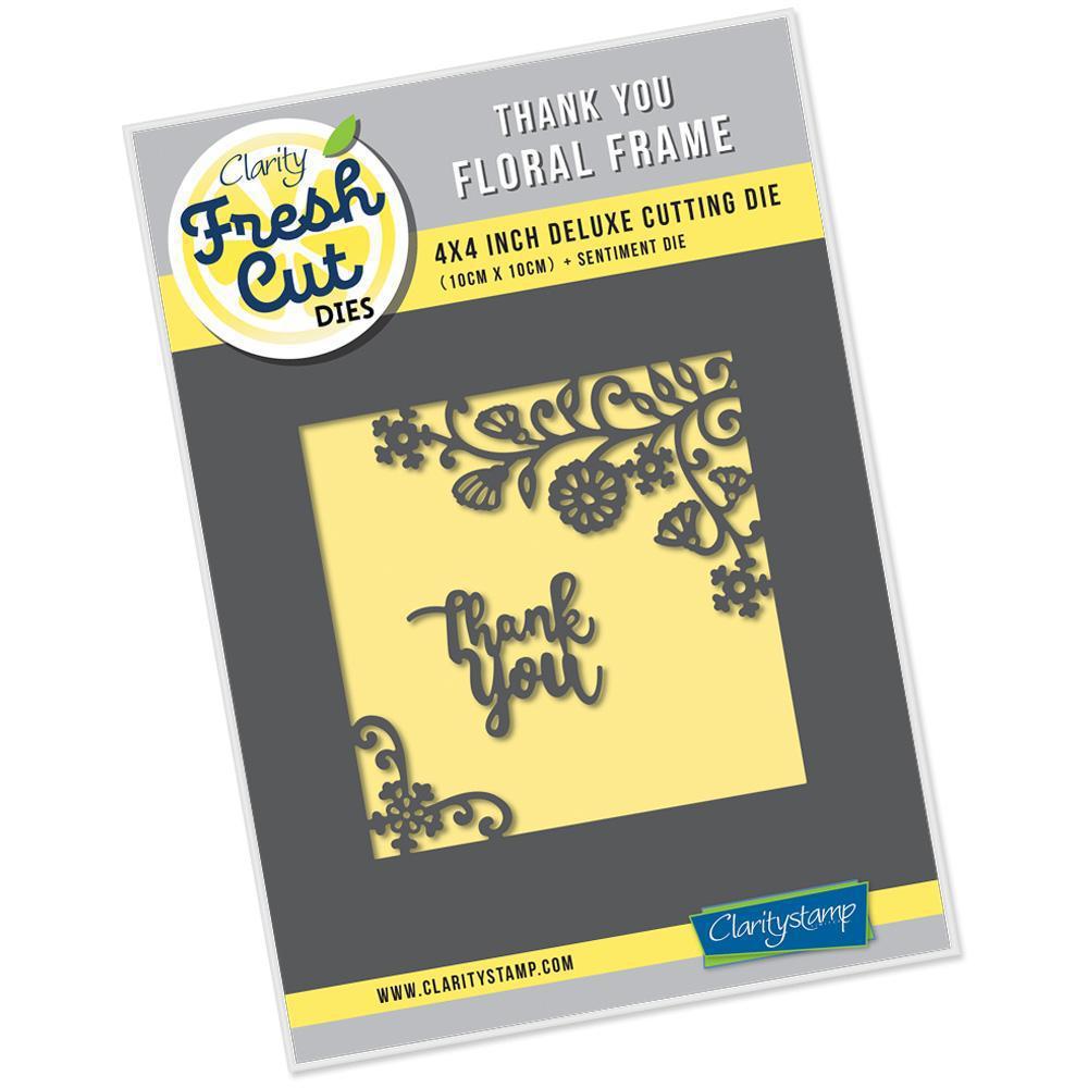 Thank You Floral Frame Clarity Fresh Cut Die
