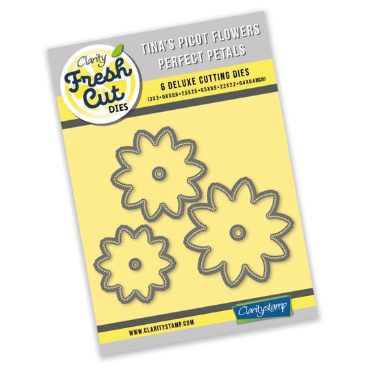 Tina's Perfect Petals Picot Flowers Die Set Clarity Fresh Cut Dies